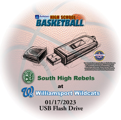 2023 High School Basketball South at Williamsport Boys USB Thumb drive