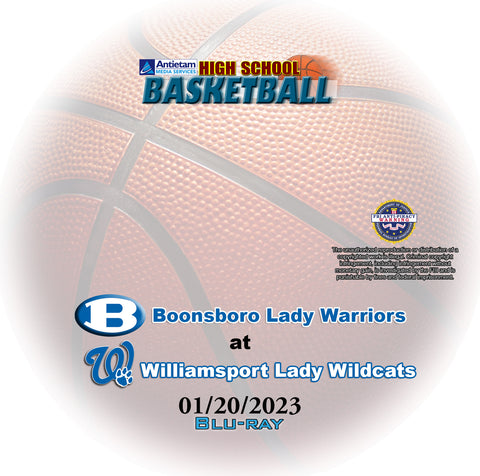 2023 High School Basketball Boonsboro at Williamsport Girls Blu-ray