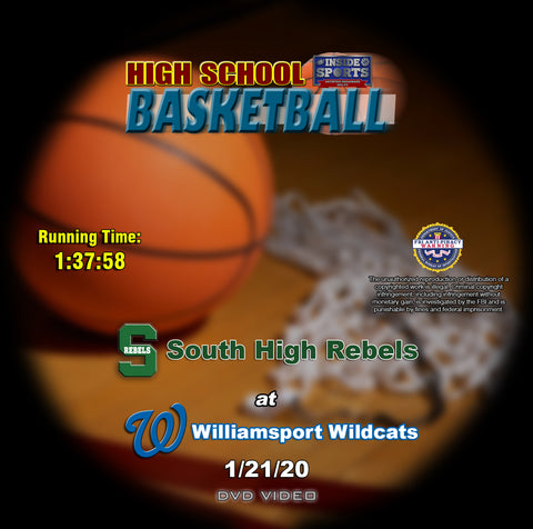 2019 High School Basketball South at Williamsport Boys DVD