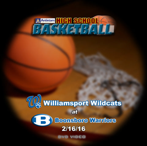 2016 High School Basketball-Williamsport at Boonsboro- DVD (Boys)