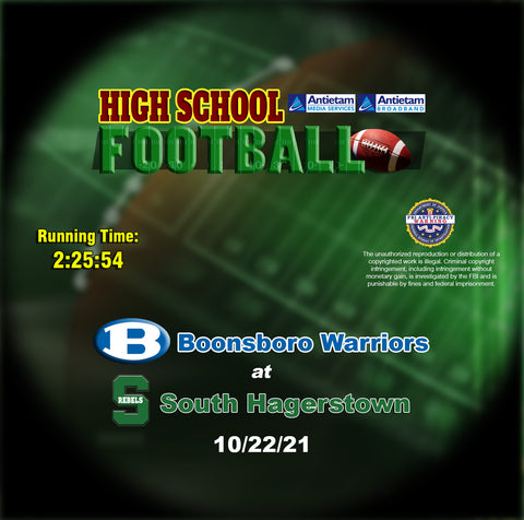2021 High School Football Boonsboro at South Hagerstown Blu-ray