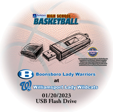 2023 High School Basketball Boonsboro at Williamsport Girls USB Drive