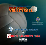 2022 High School Volleyball Clear Spring at North Hagerstown DVD